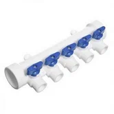 Коллектор MeerPlast 40х20 (5 вых.) с воздухоотводчиком синий
