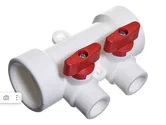 Коллектор MeerPlast 40х20 (2 вых.) с воздухоотводчиком красный