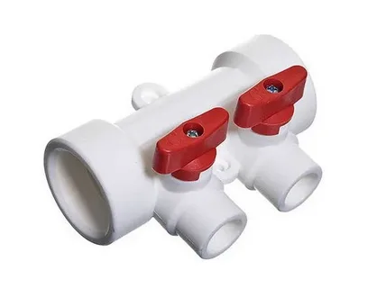 Коллектор MeerPlast 32х20 (2 вых.) с воздухоотводчиком красный